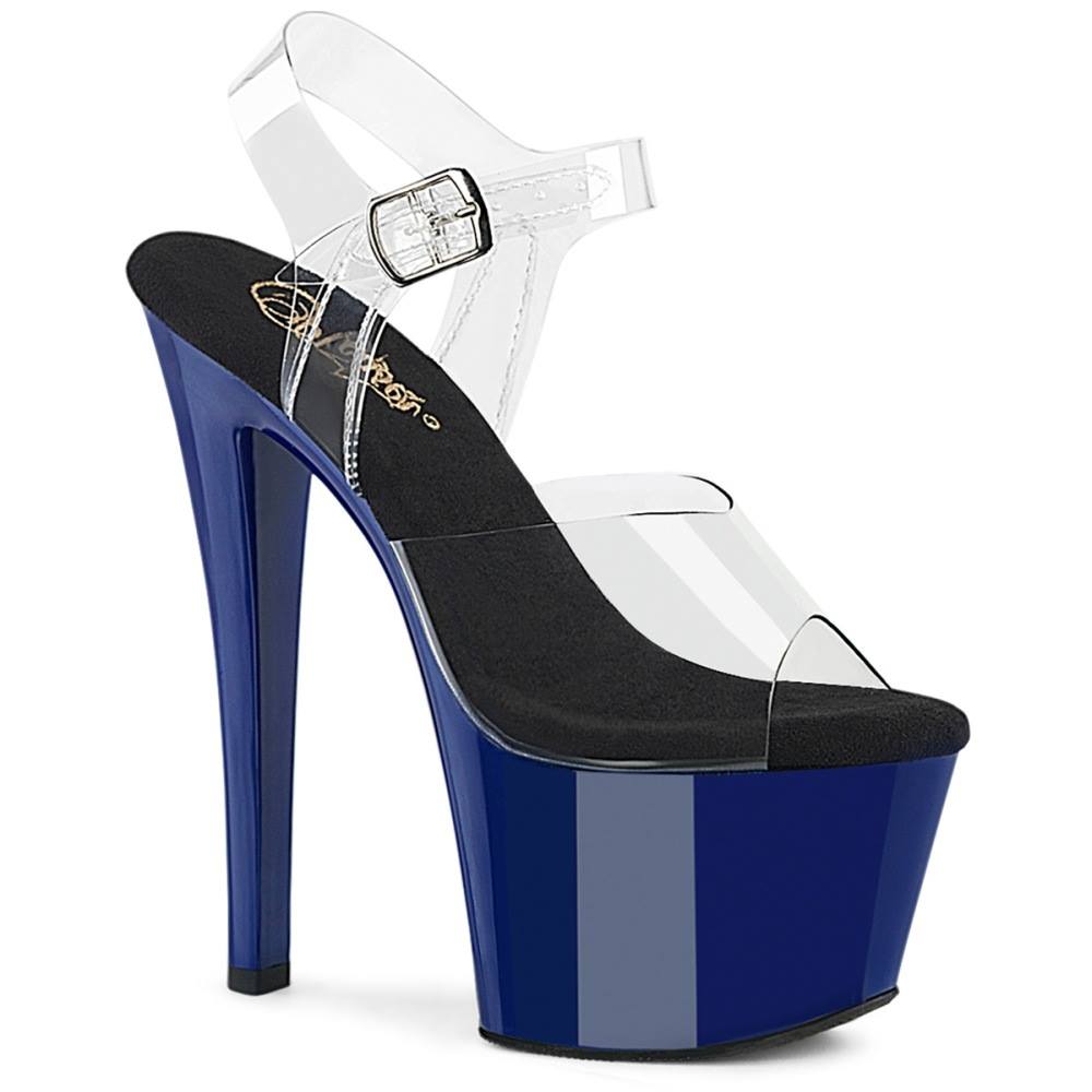 Pleaser - SKY308 Sandale à bride à la cheville, Pole dance chaussures - Bleu Product image